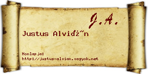 Justus Alvián névjegykártya